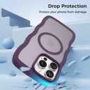 Maxdara for iPhone 16 Pro Max Magnetic Case, [Compatible with Magsafe] [TPU Bumper Shockproof Drop Protection] Wavy Frame Translucent Cute Cases for iPhone 16 Pro Max (Purple)