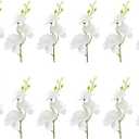 LARDUX 12 Pieces Artificial Flowers for Floating Candles Wedding Centerpiece Mini Orchid Flower Filler Vase Fillers for Wedding Dinning Table Party Home Bar Restaurant Decoration-Cream