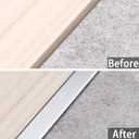 Trimold 3Pcs Aluminum T Molding Trim & Floor Transition Strips, Flat Divider Strip for Door Threshold and Joining Flooring Gaps of Laminate Planks Tile (2.9Ft x 0.8In, Matte Silver)