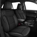 AOMSAZTO 6 Seats Car Seat Covers Full Set for Ford Explorer Seat Covers 2020 2021 2022 2023 2024 2025 (ST,Platinum,King Ranch) - 3 Row Model Second Row 50/50 Split 4 Pcs (Black)