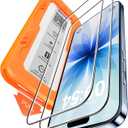 BossKiss for iPhone 17 Screen Protector 6.3 inch, [TOP 9H+ Hardness] [Military Grade Shatter Protection] [Sensitive Touch] [Easy Installation] [HD Clear] Full Coverage Tempered Glass 2 Pack