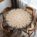 Imiss Rustic Bear Deer Round Tablecloth 60 Inch Forest Wild Animal Circular Table Cover Wrinkle Resistant Farmhouse Style Tabletop for Outdoor Party Picnic Dining