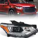 Huray Right HID/Xenon Headlight Fit for Chevy Traverse 2018-2021 L/LS/LT Cloth/LT Leather/RS Model, RH Headlamp with LED DRL Projector OE Factory Replacement for GM2503487 84887858 Passenger Side
