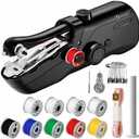 Handheld Sewing Machine,Cordless Mini Portable Sewing Machine for Beginners | Electronic Small Mending Machine for Quick Stitching, Hemming, & DIY Crafts (Black)
