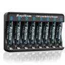 RayHom Rechargeable AAA Lithium Batteries with Charger, 8Pack Li-ion Triple a Battery, 1.5V 1100 mwh High Capacity, Cycle Times Over 1000+