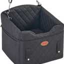 Dog Car Seat with Loops Dog Booster Seat for All Seasons, Anti Slip Bottom Pet Travel Bed with Thick Pets Sofa Cushion and Storage Pockets for Small PetsBlack
