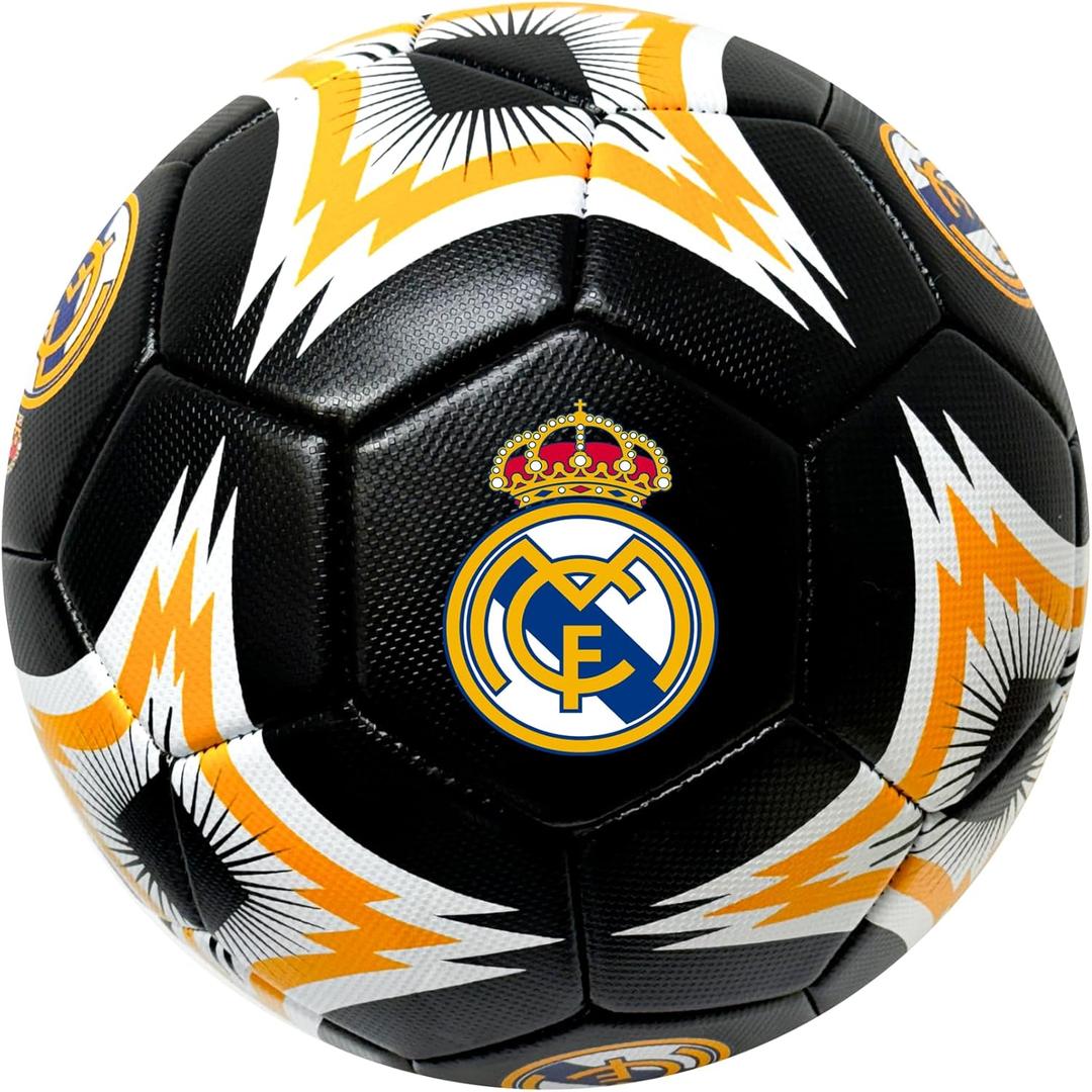 Icon Sports Real Madrid Soccer Ball, for All Ages - Size 2, 4 and 5, Licensed R. Madrid Black Ball (#2)
