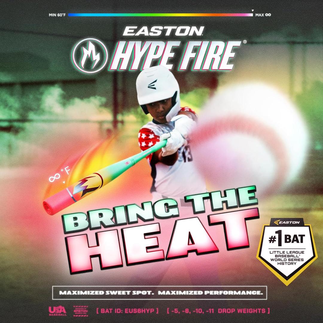 Easton | 2026 | Hype FIRE Baseball Bat | USA | -11 Drop | 2 5/ 8" Barrel | 1 Pc. Composite | 30 Inch