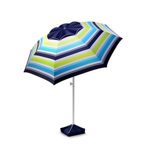 8FT Large Beach Umbrella with Level 7 Wind Resistance, Sand Anchor, Portable Outdoor Umbrella with UPF50+ UV Protection, Tilt Sun Shelter for Beach, Patio, Yard