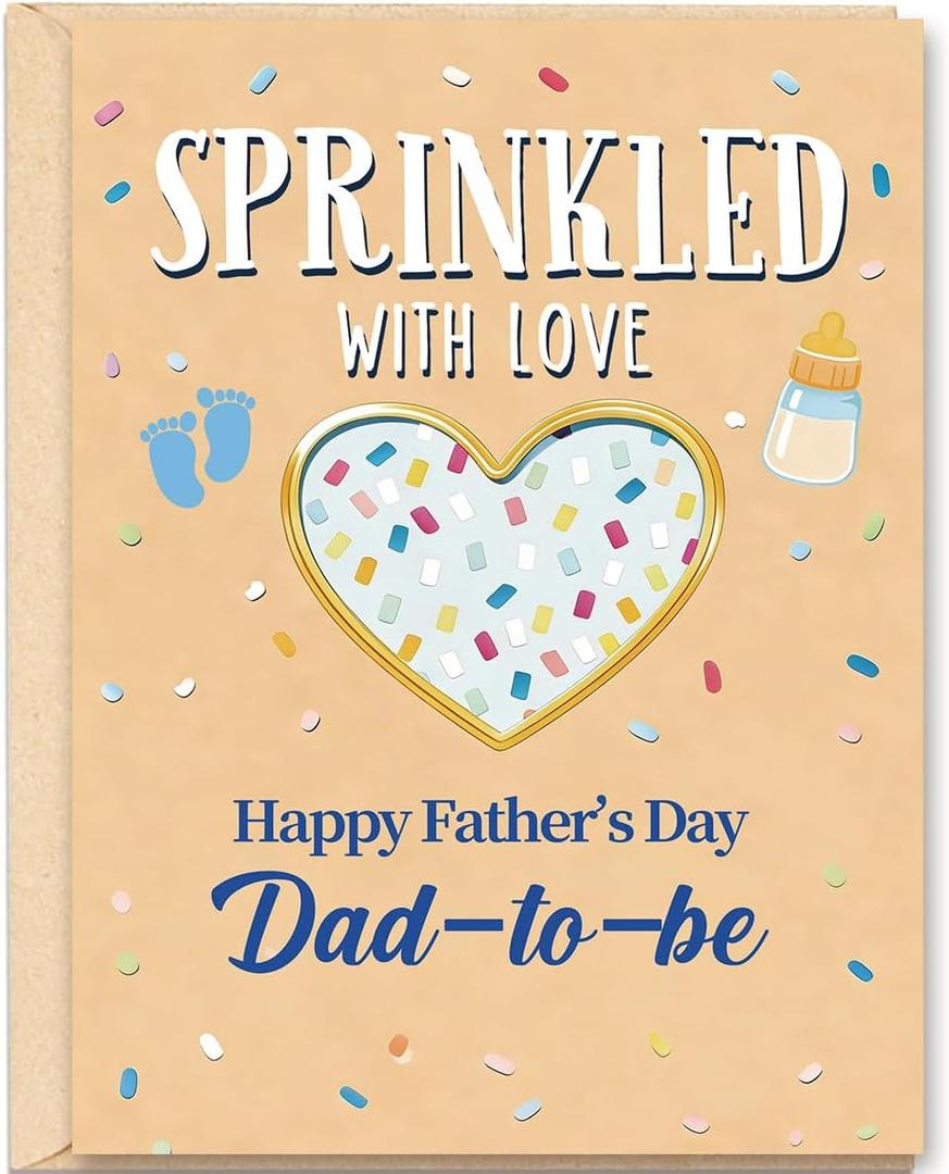 16 x Father's Day Card for Father To Be, Dad to Be, Expecting Dad, Proper Size Premium Cardstock with Envelope, Heartwarming Gift for Celebration, Ideal for Baby Announcement and Family Celebration, Mix