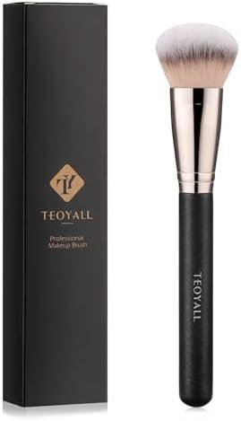 TEOYALL Domed Cheek Brush, Medium Precision Brush Head with Dense Synthetic Bristles for Contour Bronzer Blush with Loose Powder Cream