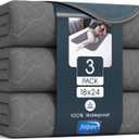 Inspire Underpads | Stain Hiding Gray Reusable Incontinence Bed Pads | Waterproof Mattress Pad | for Adults Babies and Dogs (18 X 24 - 3 Pack)