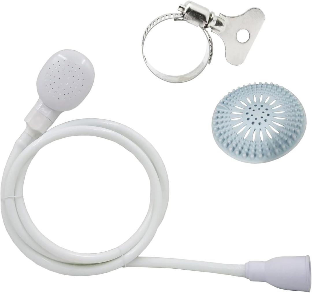 3.28FT Sink Spray Hose,Portable Sink Hose Sprayer, Shampoo Sprayer Hand Heldhead Shower Spray for Bathing Baby,Pets,Washing Hair,Rinsing Vegetables, with Hair Catcher Cover