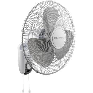 Comfort Zone 16-Inch Wall Mount Fan, Oscillating Indoor Fan with 3 Speed Settings, Adjustable 60 Tilt Head, Quiet Motor, Pull-Chain Control, Metal Grille Fan for Home, Office & Greenhouse