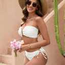Blooming Jelly Women Bikini Sets Sexy Two Piece Bathing Suit U-Wire Swimsuits (White, M)