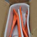 Doppy 2Pcs Tractor Bucket Edge Protector, 3/8'' Thick Snow Skid Tamer, Double Hex Lock Nuts & Bolts Included for Snow Removal, Leaves, Gravel Spreading, Orange