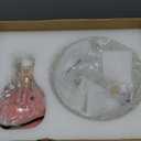 Flashine Ceramic Table lamp, Modern Bedside Lamps Pink Mid Century Vintage Desk Lamp Retro Glass Mushroom Traditional Lamp for Nightstand Living Room Bedroom Home Decor