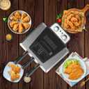 1750W Electric Deep Fryer with Basket,5L /21 Cups Stainless Steel Electric Oil Fryer with 3 Frying Baskets, Adjustable Temperature,View Window Lid,Countertop Stainless Steel Body Deep Fryer Pot