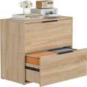 2 Drawer Lateral File Cabinets, Office File Cabinet for Home Office, Wooden Filing Cabinets for Hanging Files/Letter, Oak