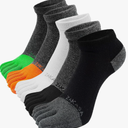 Toe Socks for Men: Five Finger Cotton Athletic Crew Socks No Show Breathable Running Ankle Socks 5 Pairs Size 8-12