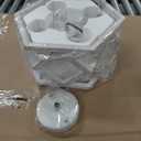 Antique White Semi Flush Mount Ceiling Light, Modern Foyer Lighting Fixture, 4-Light Metal Ceiling Lamp, Small Farmhouse Chandelier for Hallway Entryway Porch Bedroom Kitchen