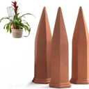 Plant Self-Watering Stakes for Indoor Outdoor Terracotta Watering Spikes for Recycled Wine Bottles to Water at Home or on Vacation (3, Brown)