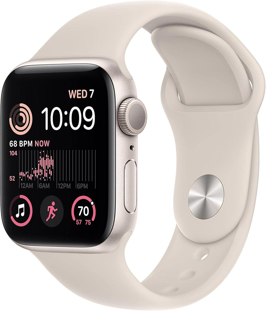 Apple Watch SE (2nd Gen) [GPS 40mm] Smart Watch w/Starlight Aluminum Case & Starlight Sport Band - S/M. Fitness & Sleep Tracker, Crash Detection, Heart Rate Monitor, Retina Display, Water Resistant