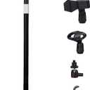 Mic Stand Floor Microphone Stand with Heavy Weighted Base, Adjustable Height from 18" to 63", Singing Stand with Mic Holder, Cable Clips (Black)