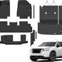 Floor Mats &Trunk Mat for 2022 2023 2024 2025 2026 Nissan Pathfinder 7&8 Seats with Backrest Mat All Weather TPE Rubber Cargo Liner for 2022-2026 Nissan Pathfinder Accessories