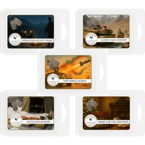 Farm Raised Candles Army Christmas Pack  Christmas Military Gift 5-Pack Soy Wax Melts | 15 oz Total (3 oz Each) | Holiday Scents for Living Room & Home | Fresh from The Farm