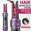 Negative Ion Automatic Rotating Curling Iron Smart Tangle-Free, Dual Voltage, Anti-Scald, Portable Ceramic-Coated Auto Hair Curler for Travel & Home Use1inch