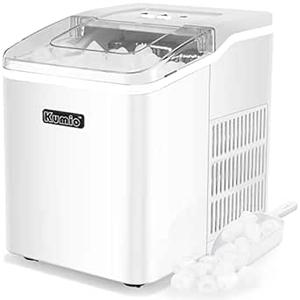 KUMIO Ice Maker Portable Countertop, Compact Ice Maker Machine, 26lbs in 24hrs, 9 Bullet Ice Cubes Ready in 8 Mins, Low Noise Self-Cleaning Ice Machine with Ice Scoop, White