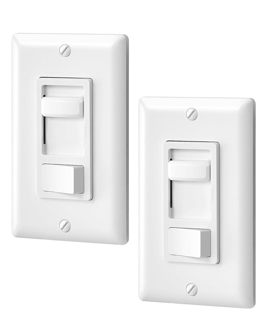 DEWENWILS Dimmer Switch for LED Lights, 600W Incandescent/Halogen and 150W CFL/LED, Single-Pole or 3-Way Dimmer Light Switch, ETL cUL Listed, White, 2 Packs