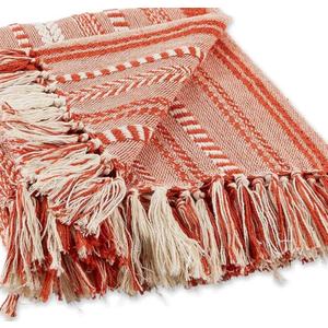 DII Braided Striped Decorative Throw Blanket, 50x60, Vintage Orange/Red