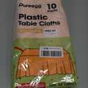 Pureegg Plastic Table Cloth Disposable 10 Pack, 54 x 108 Inch Table Cloths, St Patricks Day, Christmas Decorations, Tablecloths, Rectangle, Forest, Plastic Cover, Leakproof & Sturdy, Orange