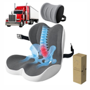 Truck Seat Cushion Set with Headrest for Long Haul Drivers, Memory Foam