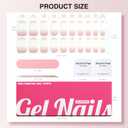 7 x Semi Cured Gel Nail Strips, 20 PCS Gel Nail Stickers Work with UV Light, Gel Nail Wraps, Salon Quality & Easy to Use - Pure Powder