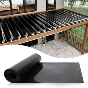 Muzata 1PCS 50FT Black Under Deck Drainage System Trough HDPE Waterproofing Membrane Fit for 12 Joist Spacing M059
