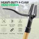 BellaJoyz Weed Puller, Stand Up Weed Puller Tool with Long Handle & 4-Claw Steel Head, 3-Sectioal Pole Design, Garden Hand Weeding Tool - Easily Remove Weeds Without Bending, Pulling,or Kneeling