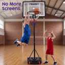 Kids Basketball Hoop Adjustable 5 to 7 FT Portable Basketball Hoop for Kids Indoor Outdoor Play Youth Basketball Hoop with Backboard Wheels Driveway Backyard