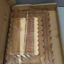 3 Pcs Acacia Wood Scalloped Cutting Boards with Handle Set, Decorative Cutting Boards Wooden Charcuterie Board for Kitchen Cheese Meat Fruit Bread Baking Chopping Blocks