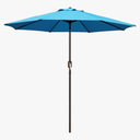 Blissun 9ft Outdoor Patio Umbrella, Outdoor Table Umbrella, Yard Umbrella, Market Umbrella with 8 Sturdy Ribs, Push Button Tilt and Crank