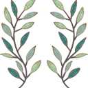 Zhengmy 2 Pieces Metal Tree Leaf Wall Decor Vine Olive Branch Leaf Wall Art Living Room, Hallway Wall Decor Outdoor Decoration(Gradient Green)