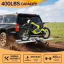 Rextact 400LBS Motorcycle Hitch Carrier Rack with 47" Loading Ramp, Anti-Tilt Design, Shock Absorption, Heavy-Duty Steel Frame, Fits 2" Receiver and 5.5" Wide Tires, Easy Load & Transport