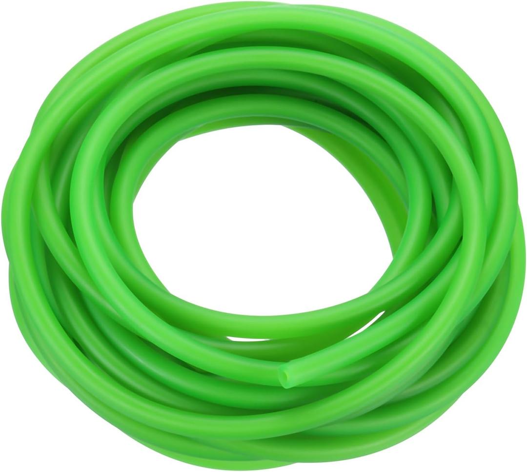 PATIKIL 26 Ft(8M) Fluorescent Green Latex Rubber Tubing, 3/16"(4mm) ID x 1/4"(7mm) OD, 1 x Rubber Tubing
