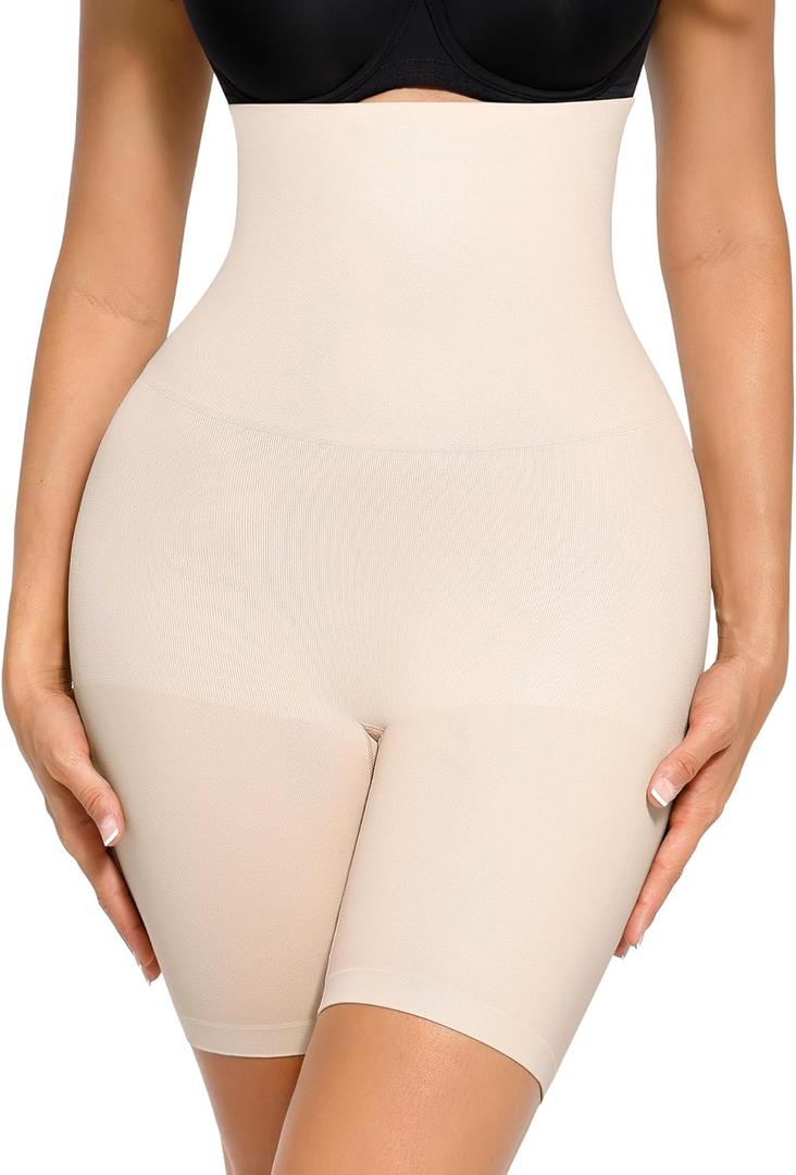FeelinGirl Shapewear for Women Tummy Control High Waist Body Shaper Shorts Butt Lifting Control Panties (X-Large-XX-Large, Warm Sand)