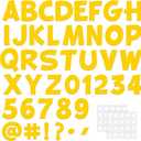 270Pcs 3In Bulletin Board Paper Letters and Numbers, Capital Letters, Numbers, Punctuation Card Stock Punch Out Letter for Classroom Poster Bulletin Board Window Door Home Decor Mailbox Sign, Yellow