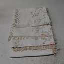 TEWENE Water Resistant Table Cloth for Rectangle Table, Cotton Linen Wrinkle Free Tablecloth with Boho Embroidery Tassel, Farmhouse for Dining & Kitchen, (55''x102''/8-10 Seats/Green Rose)