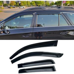 Original Side Window Wind Deflectors fit for 2015-2019 Subaru Outback,4pcs Dark Smoke Window Visors Outside Mount Tape-On Nice Sun Rain Guards Set 94376