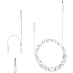 GE home electrical GE Headphone Adapter Kit, 3.5mm, Stereo Adapter, Extension Cable, and Audio Splitter, White, for Headphones, Stereo, MP3, Tablets, Smartphones and More, 34509 Line Cable | White